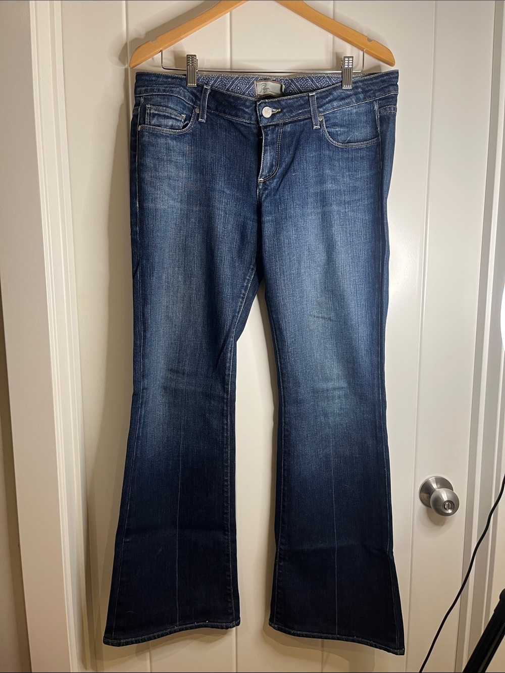 PAIGE Women's Dark Blue Flare Jeans
